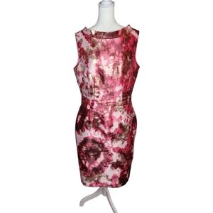 Sara Campbell The Mona Dress Pink Metallic Gold Sleeveless Size 12